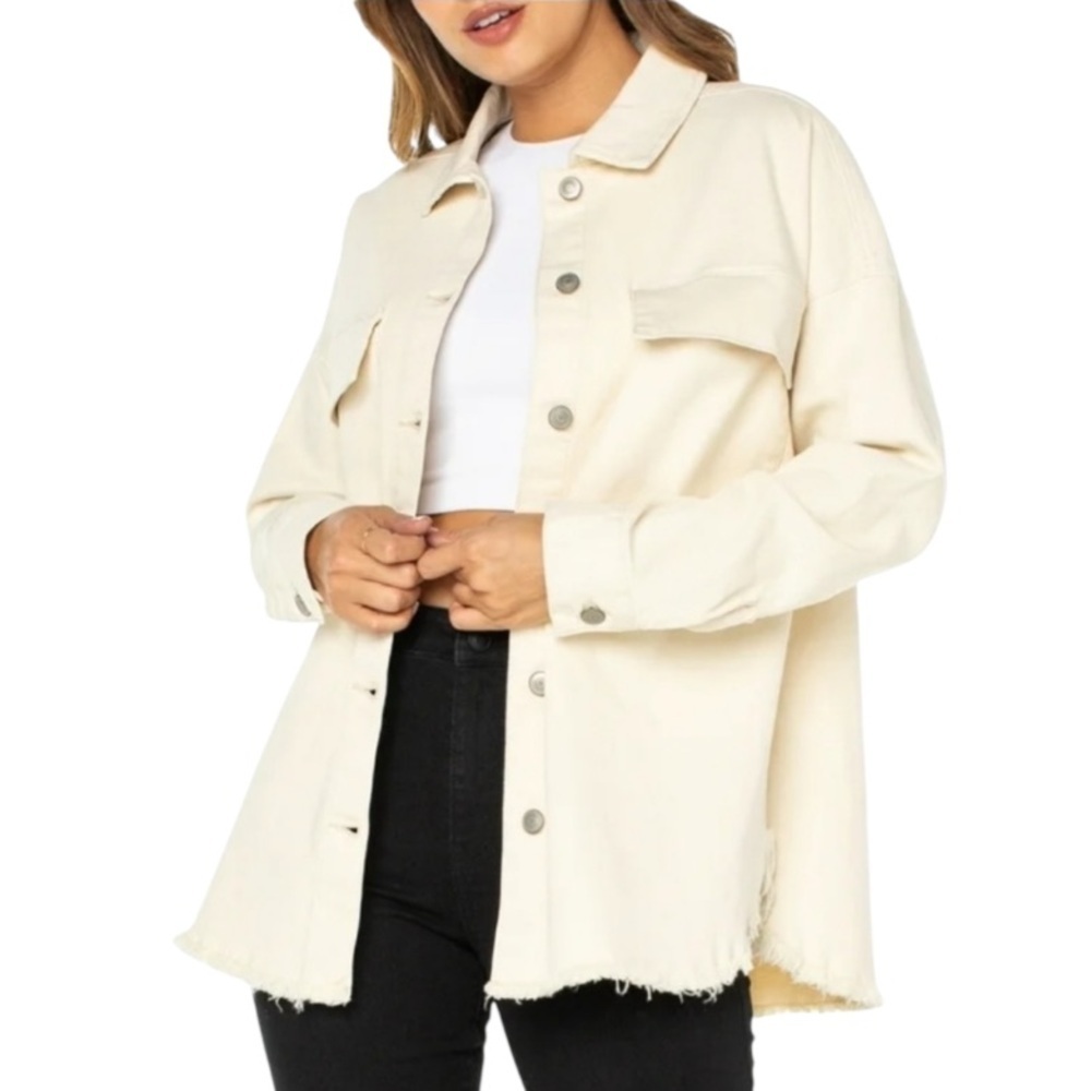 Celebrity Pink Shacket Jacket Large